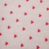 Bavlněná látka metráž – červená srdce na hnědém podkladu