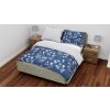 Povlečení bavlna - modré květy s proužky (Velikost 70*90 cm, 140*200 cm)