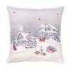 Gobelínový povlak na polštář chenille - Zimní krajina (Velikost 42*42 cm)