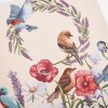 Gobelínový povlak na polštář -  Luční květy s ptáčky