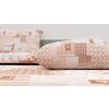 Bavlněná ložní souprava s motivem hnědých srdíček s patchwork motivem