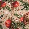 Režná látka metráž - vánoční jablíčka na větvi