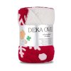Deka OVEČKA® - VÁNOČNÍ 150x200 cm – ČERVENÁ S BÍLÝMI VLOČKAMI