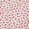Folklorní látka metráž -červené kvítky na béžové