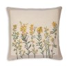 Gobelínový povlak na polštář 42x42 cm s vyšívaným žlutým lučním kvítím