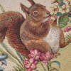 gobelínový povlak na polštář 42x42 cm, vyšitý motiv veverky a motýlka,