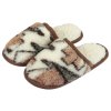 Vlněné pantofle - bílé - Světlý patchwork - 43-44 (Velikost 43-44)