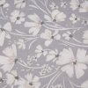 Světle šedá 100% bavlněná látka s drobnými bílými květy,