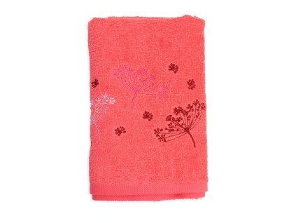 Froté uterák ružová s výšivkou púpava 50x100 cm
