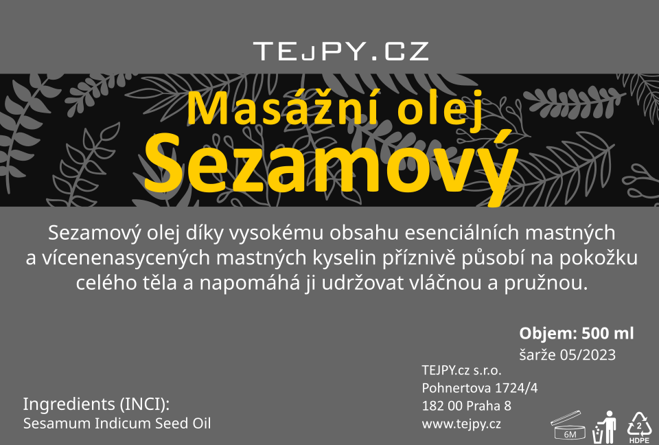 TEJPY.cz Masážní olej sezamový