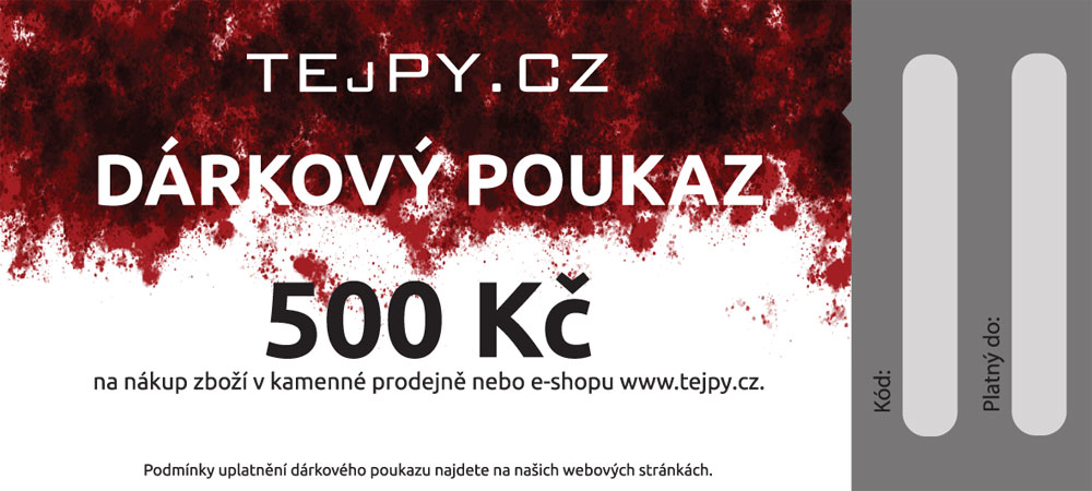 TEJPY.cz Dárkový poukaz Varianta: 500 Kč