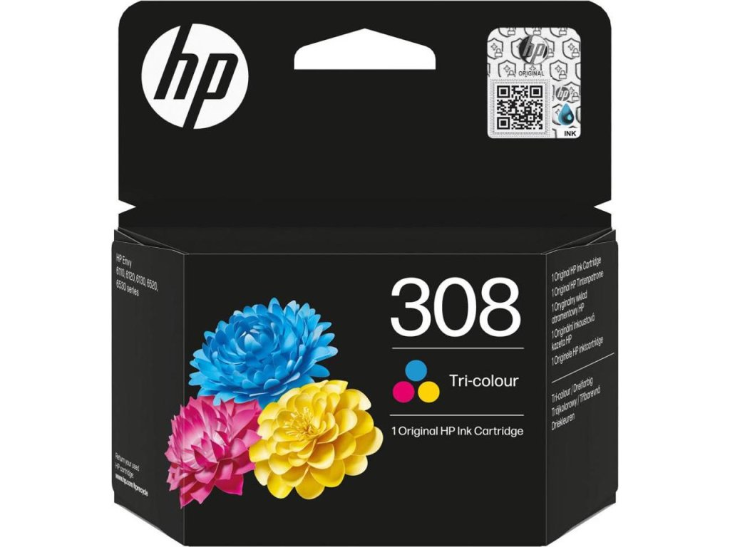 HP 308 Tri-color Original Ink Cartridge (120 pages)