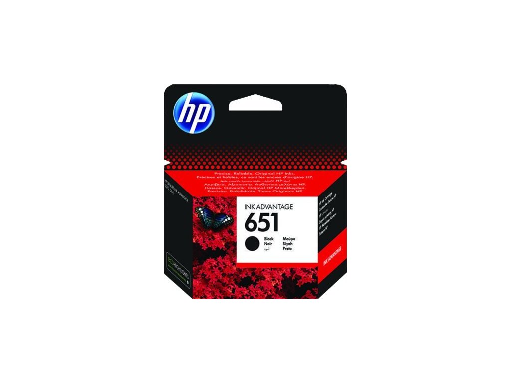 HP 651 Black Original Ink Advantage Cartridge, C2P10AE (600 pages)