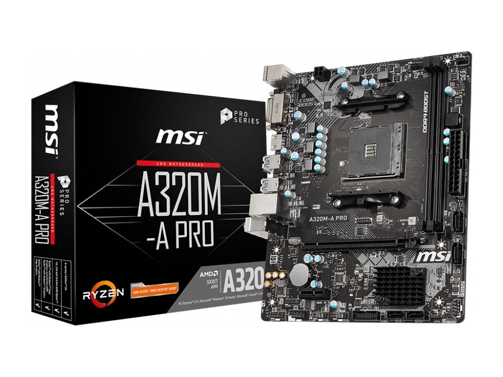 MSI MB Sc AM4 A320M-A PRO, AMD A320, VGA, 2xDDR4, m-ATX