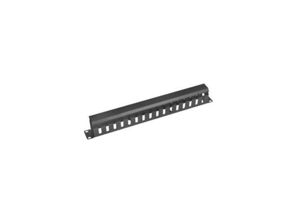 Vyvaz.panel 19"1U kov Lišta Průchozí černý 65mm hl