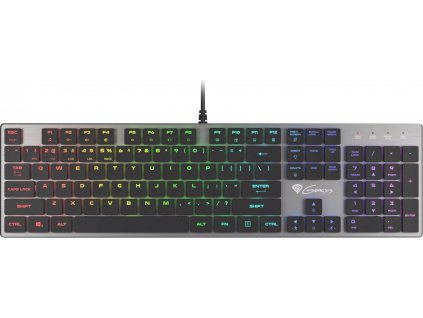 Genesis herní mechanická klávesnice THOR 420/RGB/Content Slim Blue/Drátová USB/US layout/Šedá