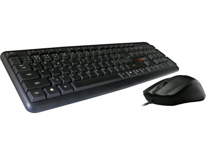 Klávesnice C-TECH KBM-102, drátový combo set s myší, USB, CZ/SK