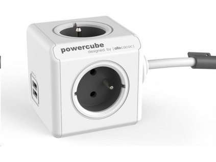 Allocacoc PowerCube Extended USB white/grey (3m)
