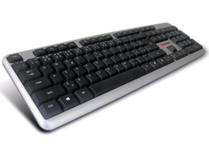 C-TECH klávesnice KB-102 USB, slim, silver, CZ/SK
