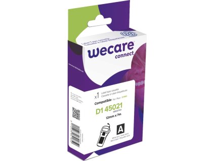 WECARE ARMOR páska pro DYMO S0720610, bílá/černá, 12mm x 7m