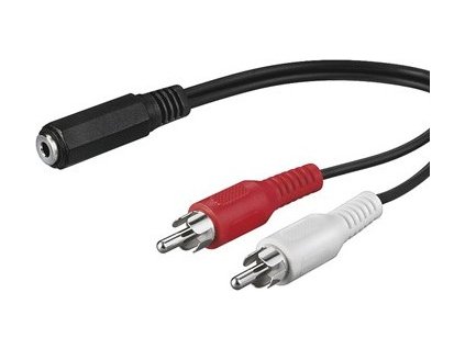 PREMIUMCORD Kabel audio 3,5mm Jack - 2x Cinch 1,5m (F/M, stereo)