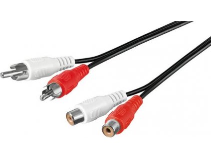 PremiumCord Kabel 2x Cinch-2x Cinch, M/F 15m