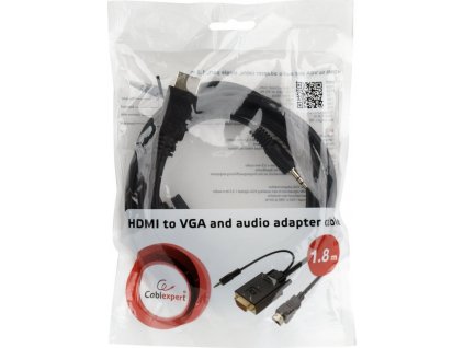 GEMBIRD A-HDMI-VGA-03-6 HDMI to VGA and audio adapter cable single port 1.8m black