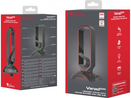 NATEC Genesis headset stand with mouse bungee Vanad 500