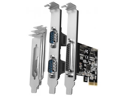 AXAGON PCEA-PSN, PCIe řadič - 1x paralelní (LPT) + 2x sériový port (RS232) 250 kbps, vč. LP