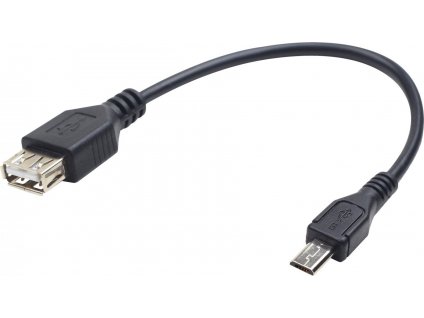 GEMBIRD Kabel USB 2.0 A-Micro B, OTG, 15cm (F/M, pro tablety a smartphone)