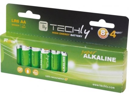 Techly 306981 alkalické batérie 1.5V AA LR6 12 ks