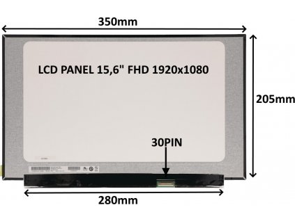 LCD PANEL 15,6" FHD 1920x1080 30PIN MATNÝ IPS / BEZ ÚCHYTŮ