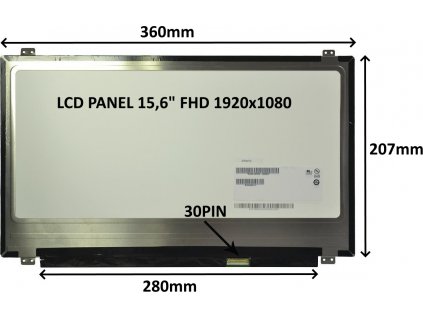 LCD PANEL 15,6" FHD 1920x1080 30PIN MATNÝ / ÚCHYTY NAHOŘE A DOLE