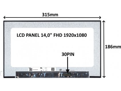 LCD PANEL 14,0" FHD 1920x1080 30PIN MATNÝ IPS / BEZ ÚCHYTŮ