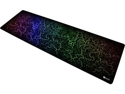 C-TECH Herní podložka pod myš ANTHEA ARC XL, barevná, pro gaming, 900x270x4mm, obšité okraje