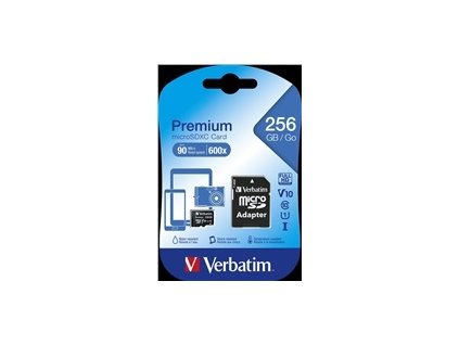 VERBATIM MicroSDXC karta 256GB Premium, U1 + adaptér