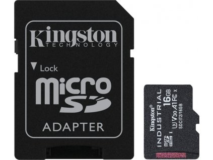 Kingston MicroSDHC karta 16GB Industrial C10 A1 pSLC Card + SD Adapter