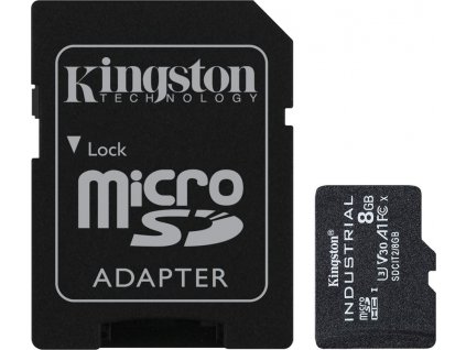 Kingston MicroSDHC karta 8GB Industrial C10 A1 pSLC Card + SD Adapter