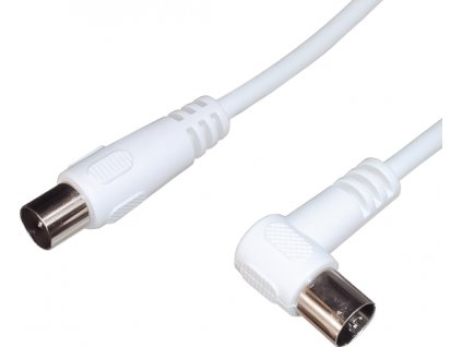 PREMIUMCORD TV kabel anténní propojovací 5m, konektor 90° (koaxiální, M/F, 75 Ohm)