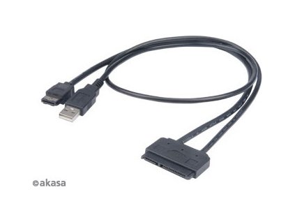 AKASA HDD adaptér Flexstor ESATA, 2,5" SATA HDD/SSD na E-SATA, 40cm