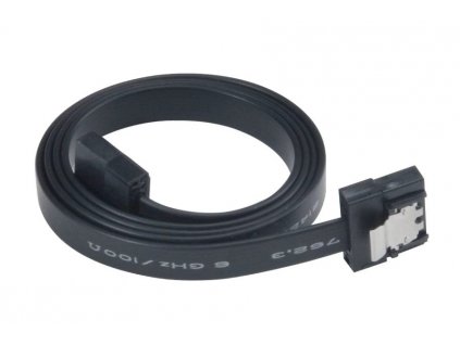 AKASA kabel  Super slim SATA3 datový kabel k HDD,SSD a optickým mechanikám, černý, 50cm