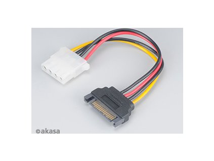 AKASA kabel  SATA redukce napájení na 4pin Molex, 15cm