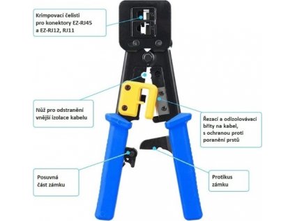 W-star Krimpovací kleště RJ45 EZ WSEZ376Z Cat5, RJ45, RJ45EZ,  RJ12