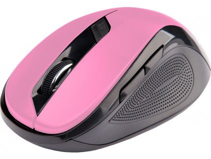 Myš C-TECH WLM-02P, černo-růžová, bezdrátová, 1600DPI, 6 tlačítek, USB nano receiver