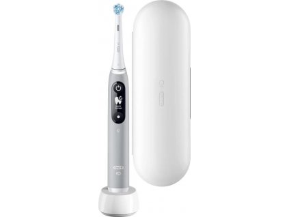 Oral-B iO Series 6 Grey Opal elektrický zubní kartáček, magnetický, 5 režimů, tlakový senzor, AI, pouzdro