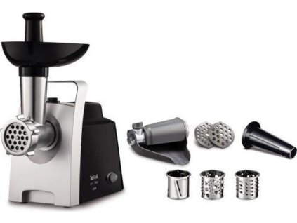Tefal NE109838 mlýnek na maso, 1 400 W, samoostřicí nůž, 1700 g/min, bezpečnostní spínač, černý / stříbrný