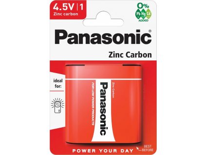 PANASONIC Zinkouhlíkové baterie Red Zinc 3R12RZ/1BP Plochá 4,5V (Blistr 1ks)