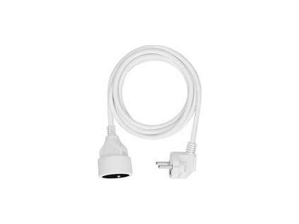Solight prodlužovací přívod - spojka, 1 zásuvka, 2m, 3 x 1mm2, bílá
