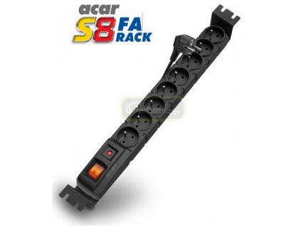 ACAR S8/5m 8x220V Black+přep.ochr. 19" napáj.panel