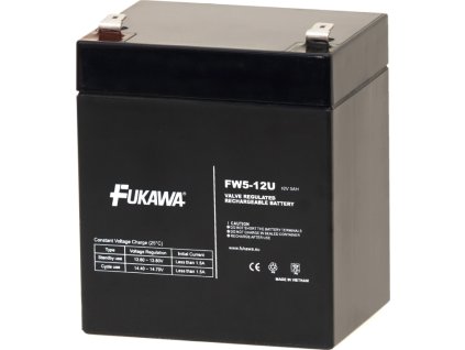 FUKAWA olověná baterie FW 5-12 U do UPS APC/ AEG/ EATON/ Powerware/ 12V/ 5Ah/ životnost 5 let/ Faston F2-6,3mm